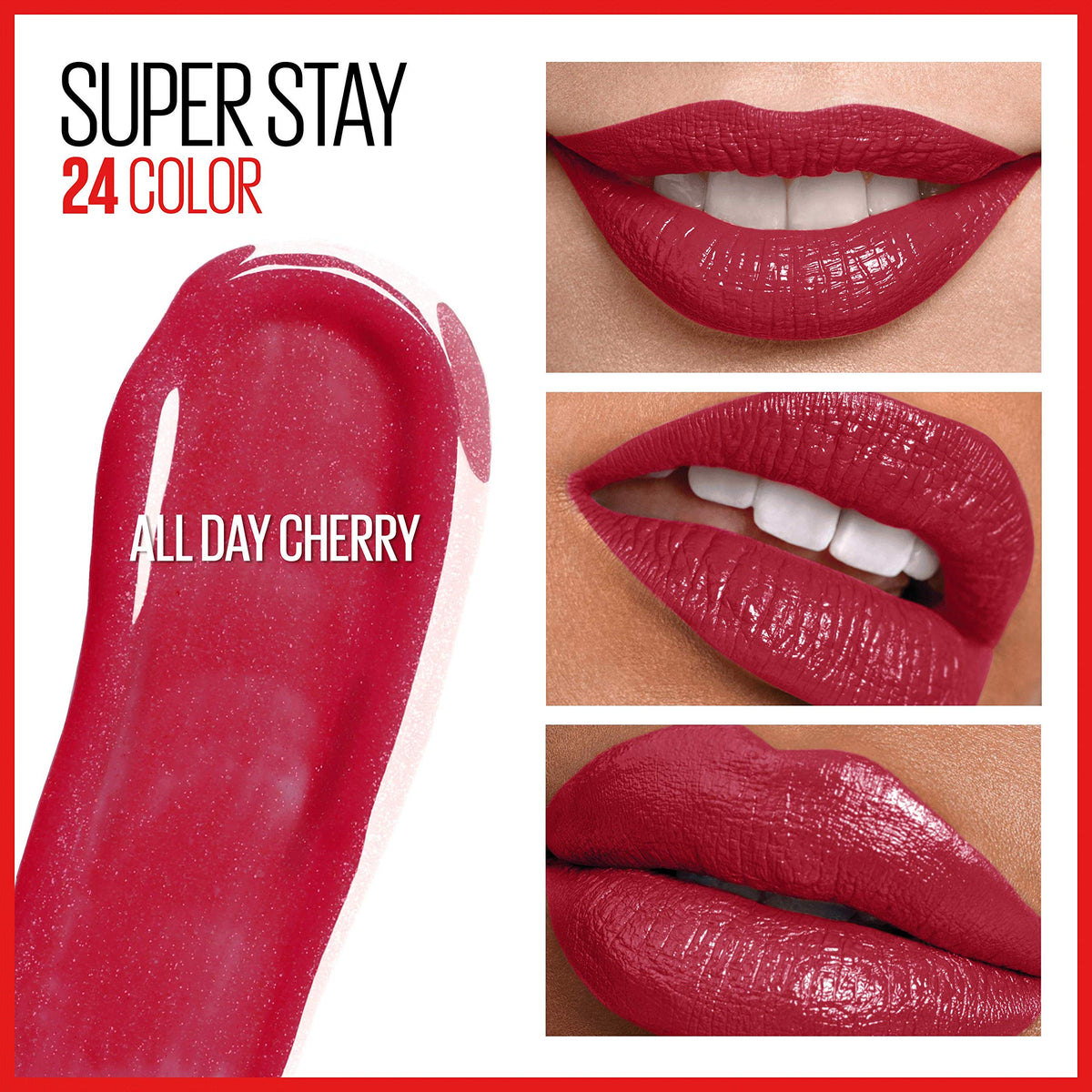 MAYBELLINE Super Stay 24 Liquid Lipstick All Day Cherry with moisturizing balm