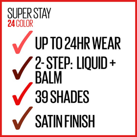 MAYBELLINE Super Stay 24 Liquid Lipstick Everlasting Wine on lips