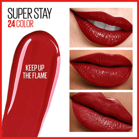 MAYBELLINE Super Stay 24 Liquid Lipstick Keep Up The Flame with balm