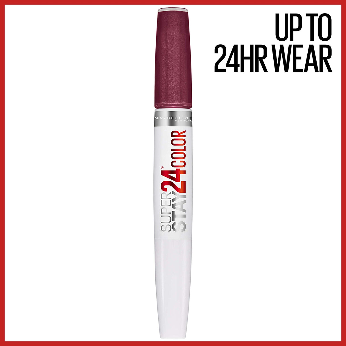 MAYBELLINE Super Stay 24 Liquid Lipstick Unlimited Raisin back view with ingredients