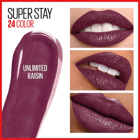 MAYBELLINE Super Stay 24 Liquid Lipstick Unlimited Raisin with precision tip applicator
