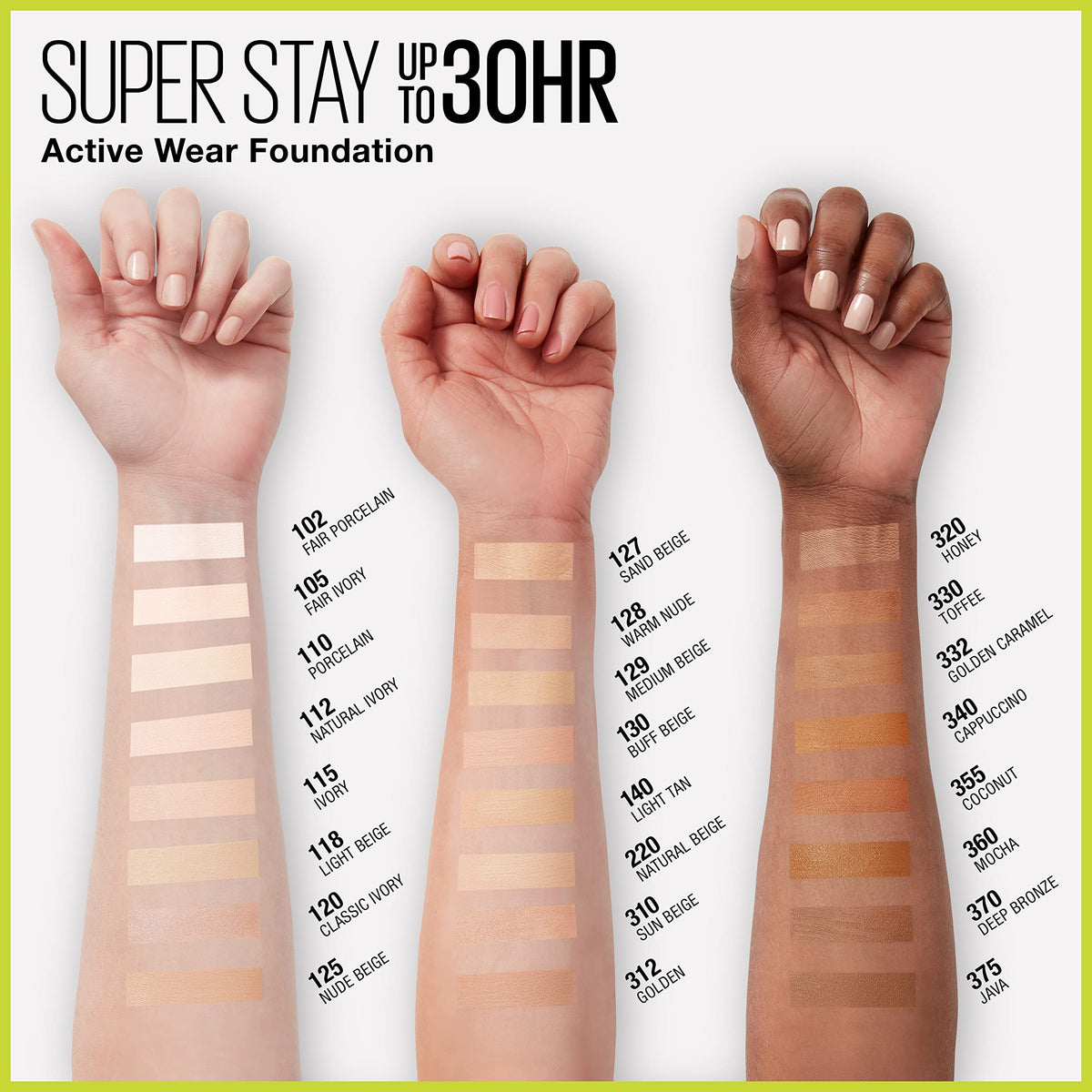 MAYBELLINE Super Stay Full Coverage Foundation texture on skin