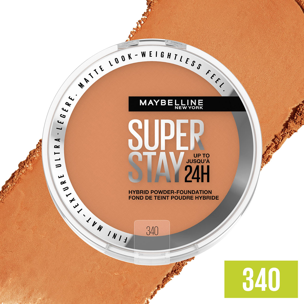 MAYBELLINE Super Stay Hybrid Powder Foundation 340 swatch on skin