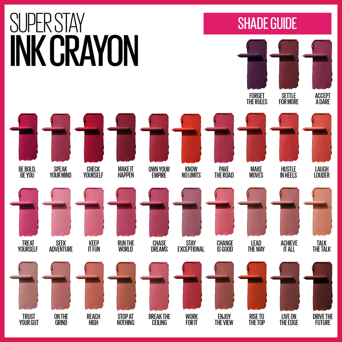 MAYBELLINE Super Stay Ink Crayon in various shades