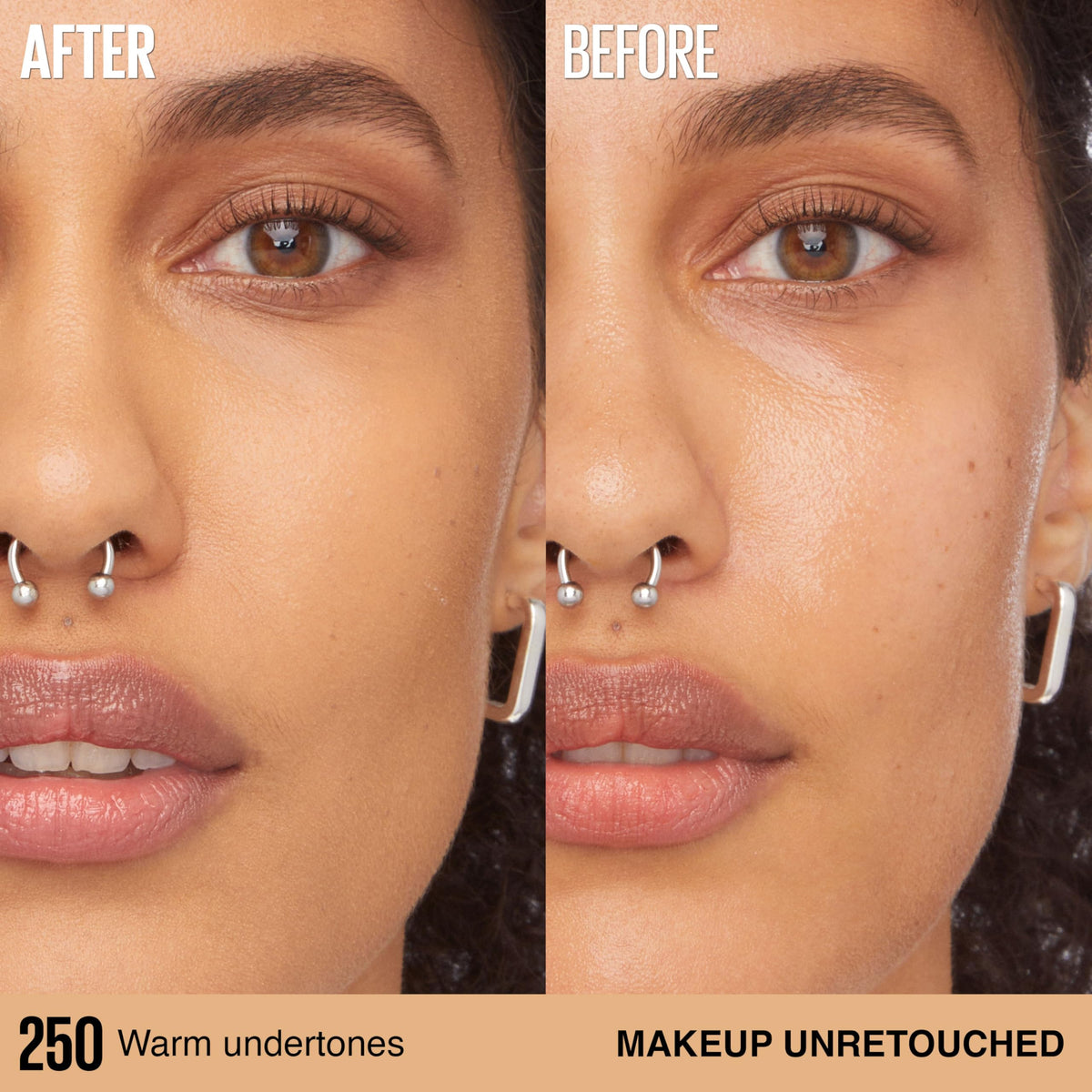 MAYBELLINE Super Stay Lumi-Matte Foundation 250 texture on skin