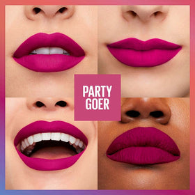 MAYBELLINE Super Stay Matte Ink Liquid Lipstick Birthday Cake on lips