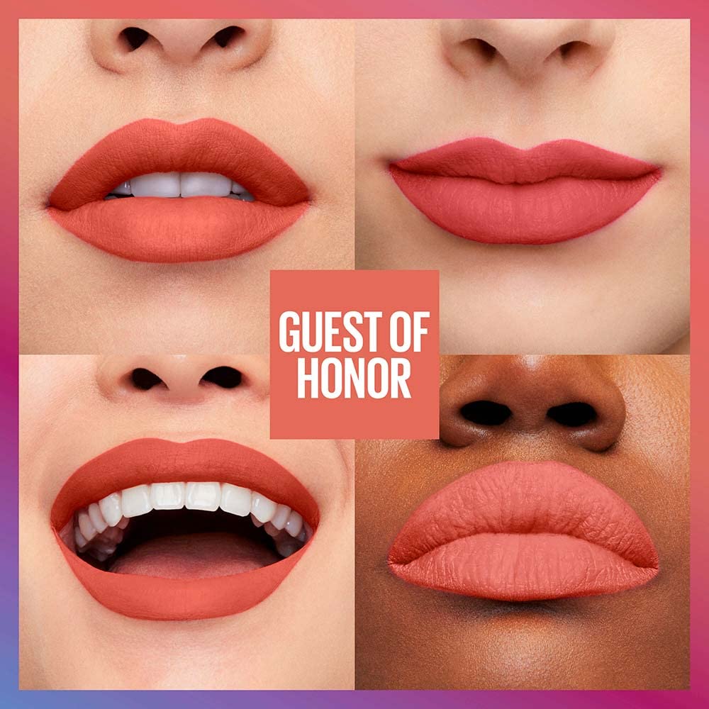 MAYBELLINE Super Stay Matte Ink Liquid Lipstick in various shades display