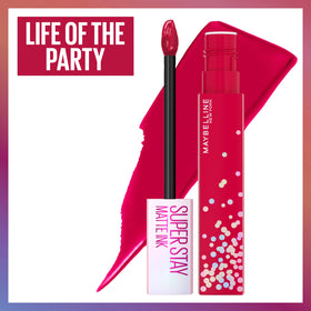 MAYBELLINE Super Stay Matte Ink Liquid Lipstick packaging with vibrant colours