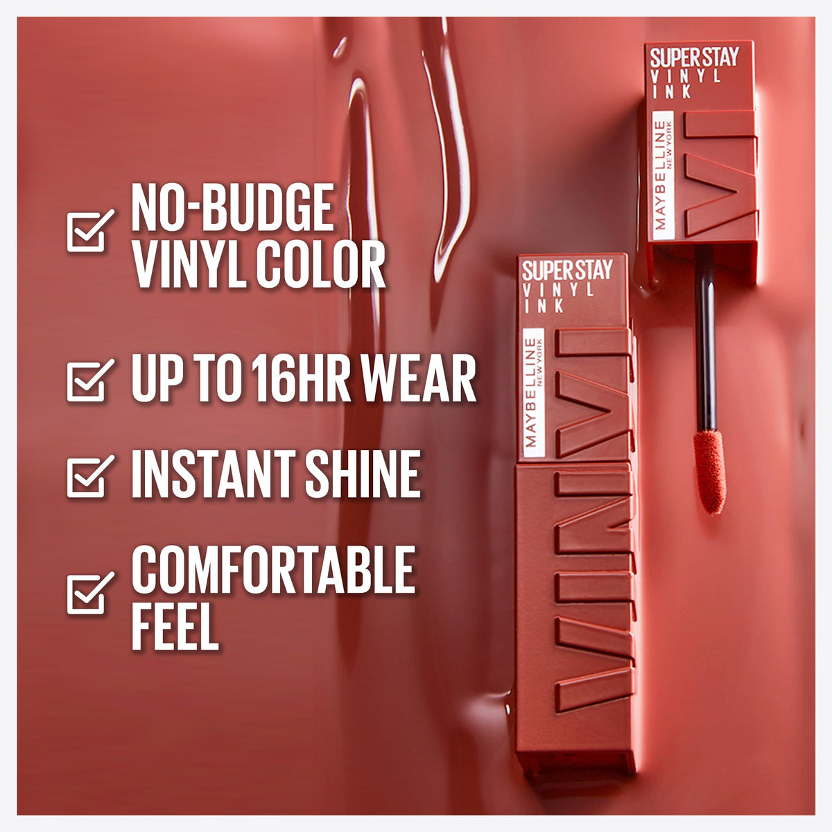 MAYBELLINE Super Stay Vinyl Ink Liquid Lipcolor applicator close-up