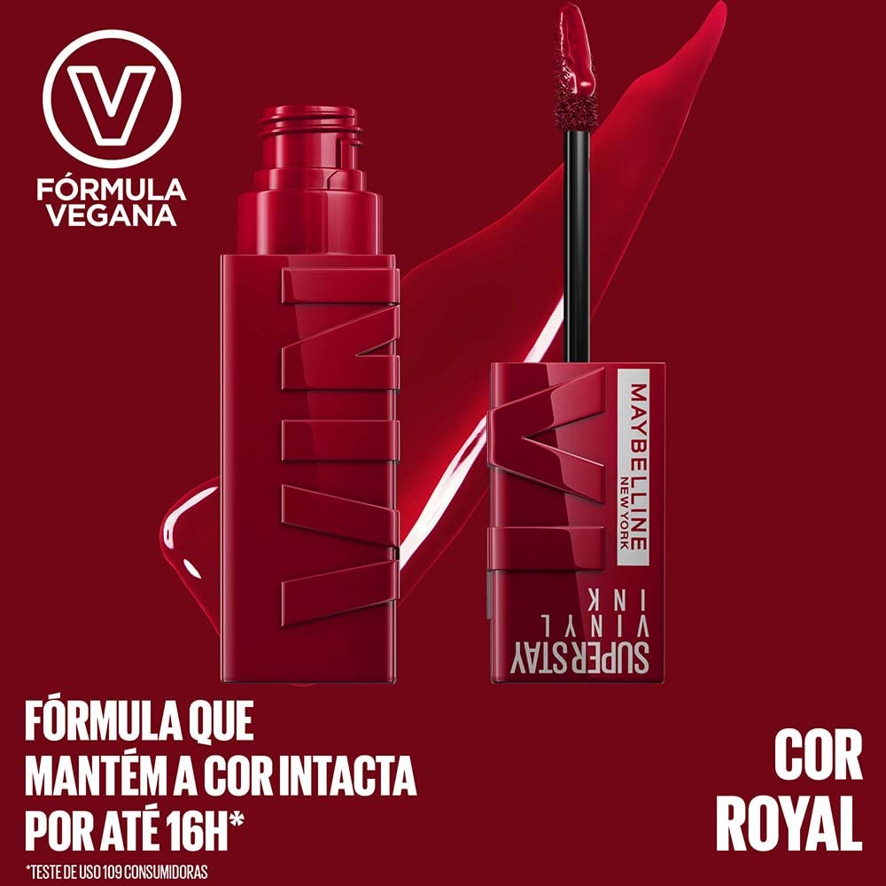 MAYBELLINE Super Stay Vinyl Ink Liquid Lipcolor Deep Wine Red on makeup table
