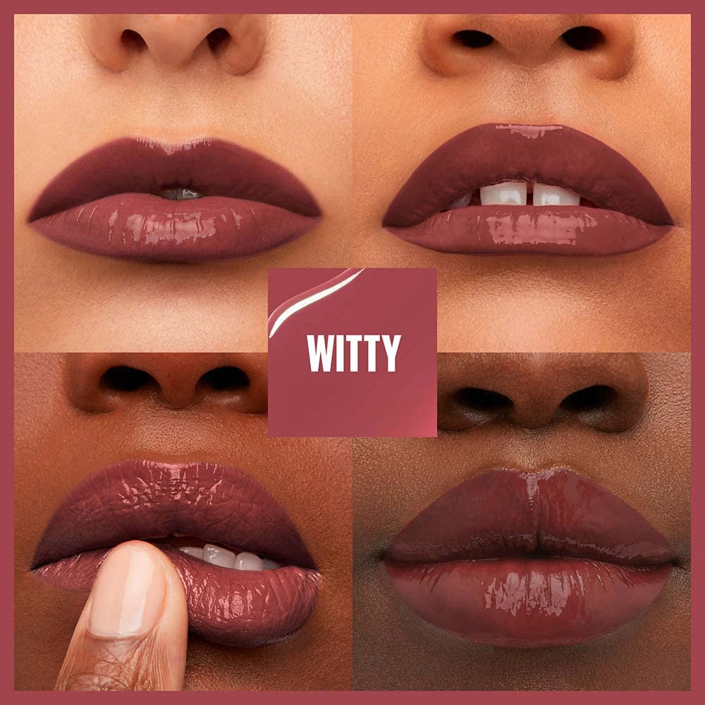 MAYBELLINE Super Stay Vinyl Ink Liquid Lipcolor in Witty, swatch on skin