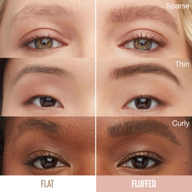 MAYBELLINE Superfluff Brow Mousse Deep Brown fluff brush close-up