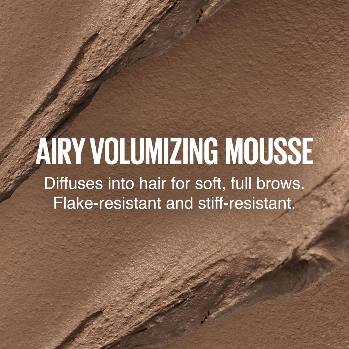 MAYBELLINE Superfluff Brow Mousse Deep Brown texture on hand
