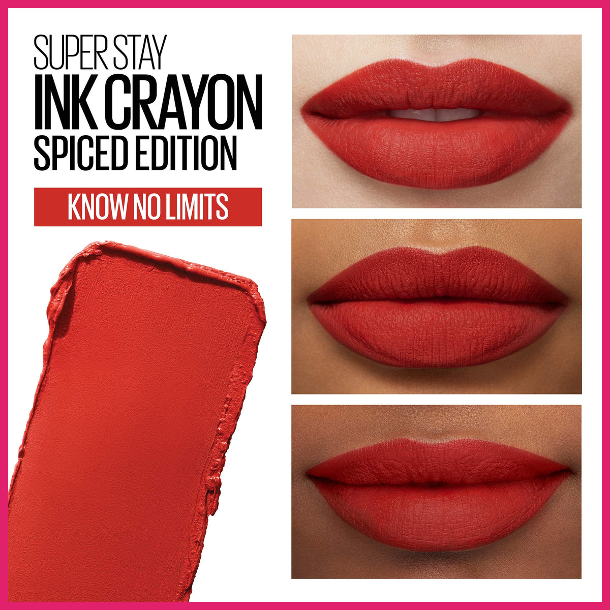MAYBELLINE SuperStay Ink Crayon Matte Lipstick side view showing precise tip