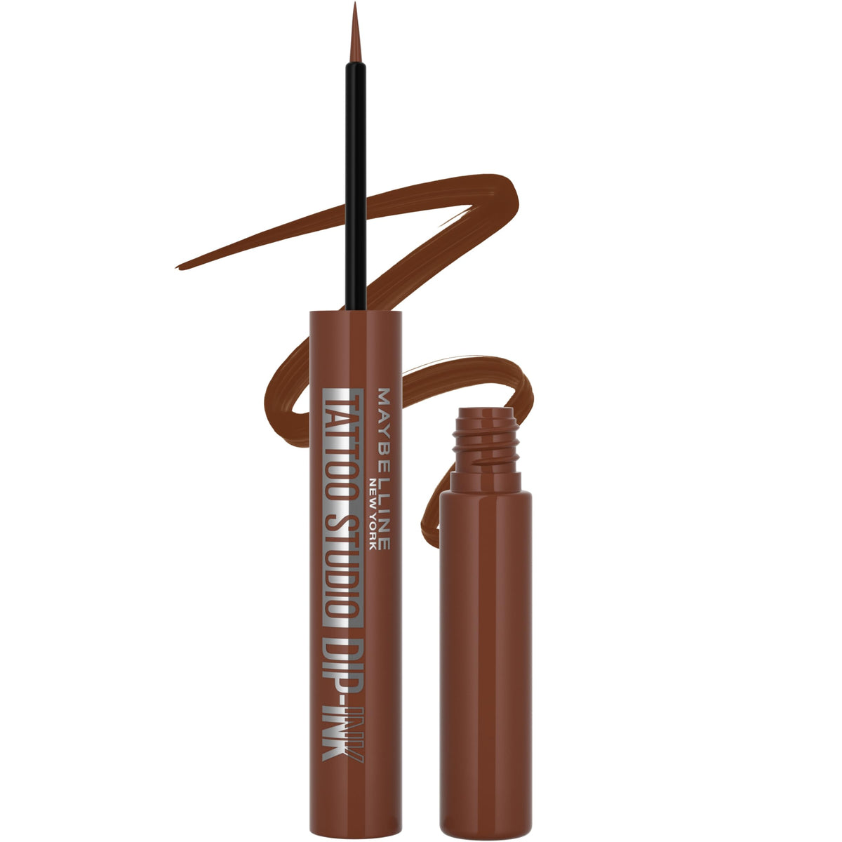 MAYBELLINE Tattoo Studio Dip-Ink Liquid Eyeliner in Brown Expression front view