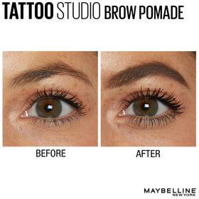MAYBELLINE TattooStudio Brow Pomade Ash Brown texture close-up