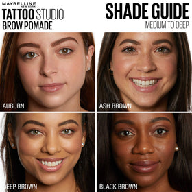 MAYBELLINE TattooStudio Brow Pomade Black Brown texture swatch