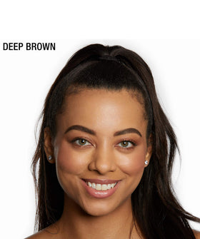 MAYBELLINE TattooStudio Brow Pomade Deep Brown in use on model