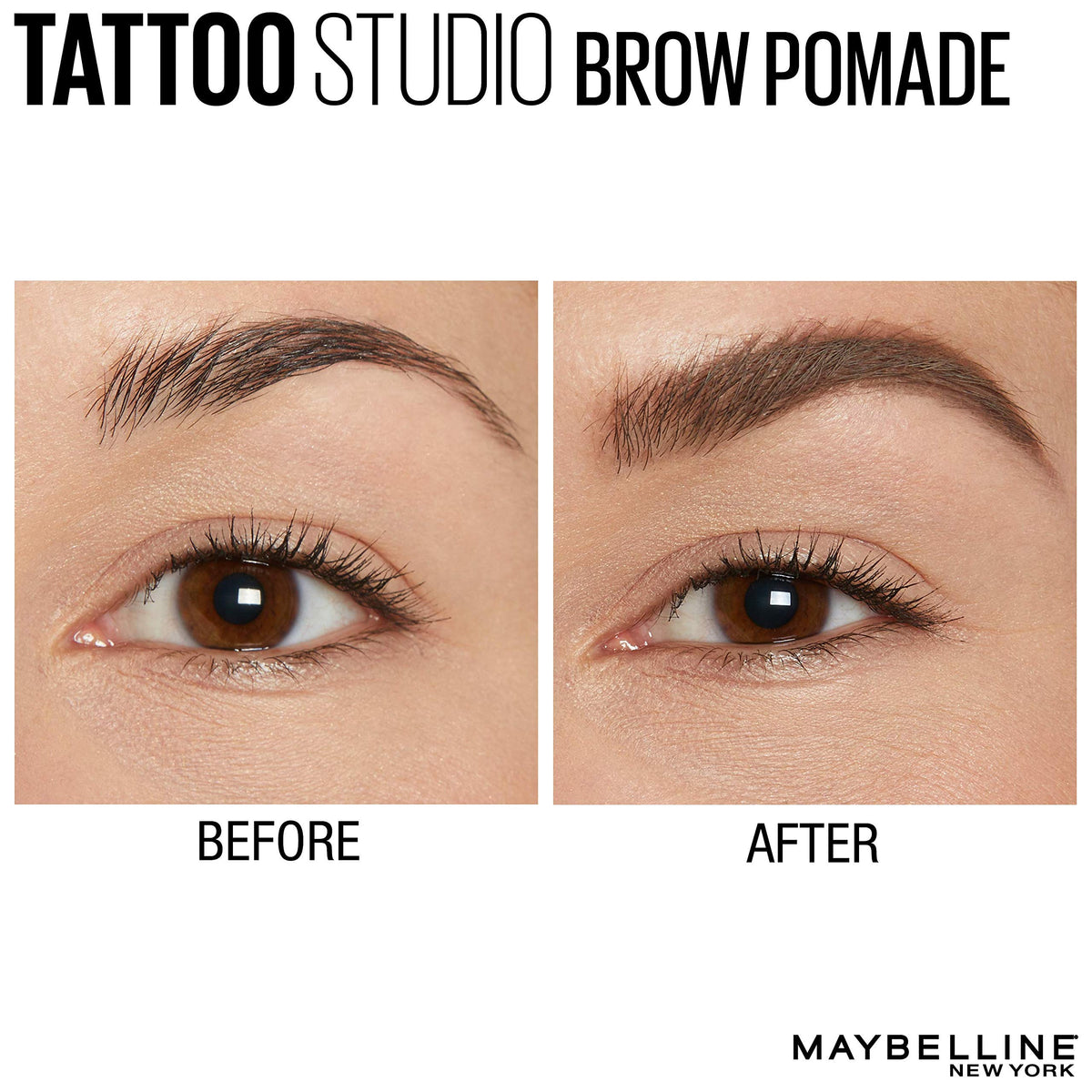 MAYBELLINE TattooStudio Brow Pomade Soft Brown packaging
