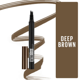 MAYBELLINE TattooStudio Brow Tint Pen Deep Brown multi-prong tip close-up