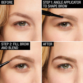 MAYBELLINE TattooStudio Brow Tint Pen Deep Brown with other makeup products