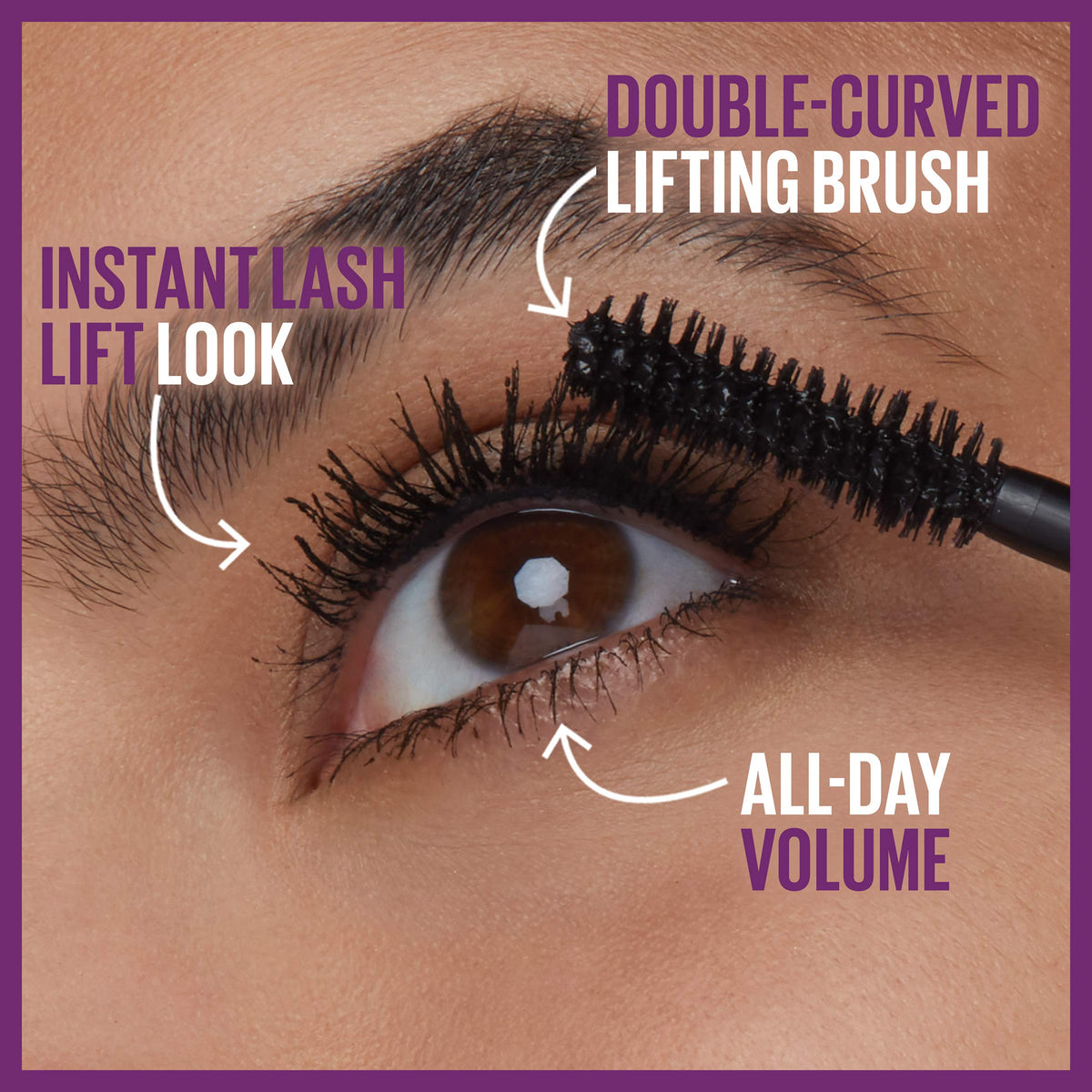 MAYBELLINE The Falsies Lash Lift mascara in hand