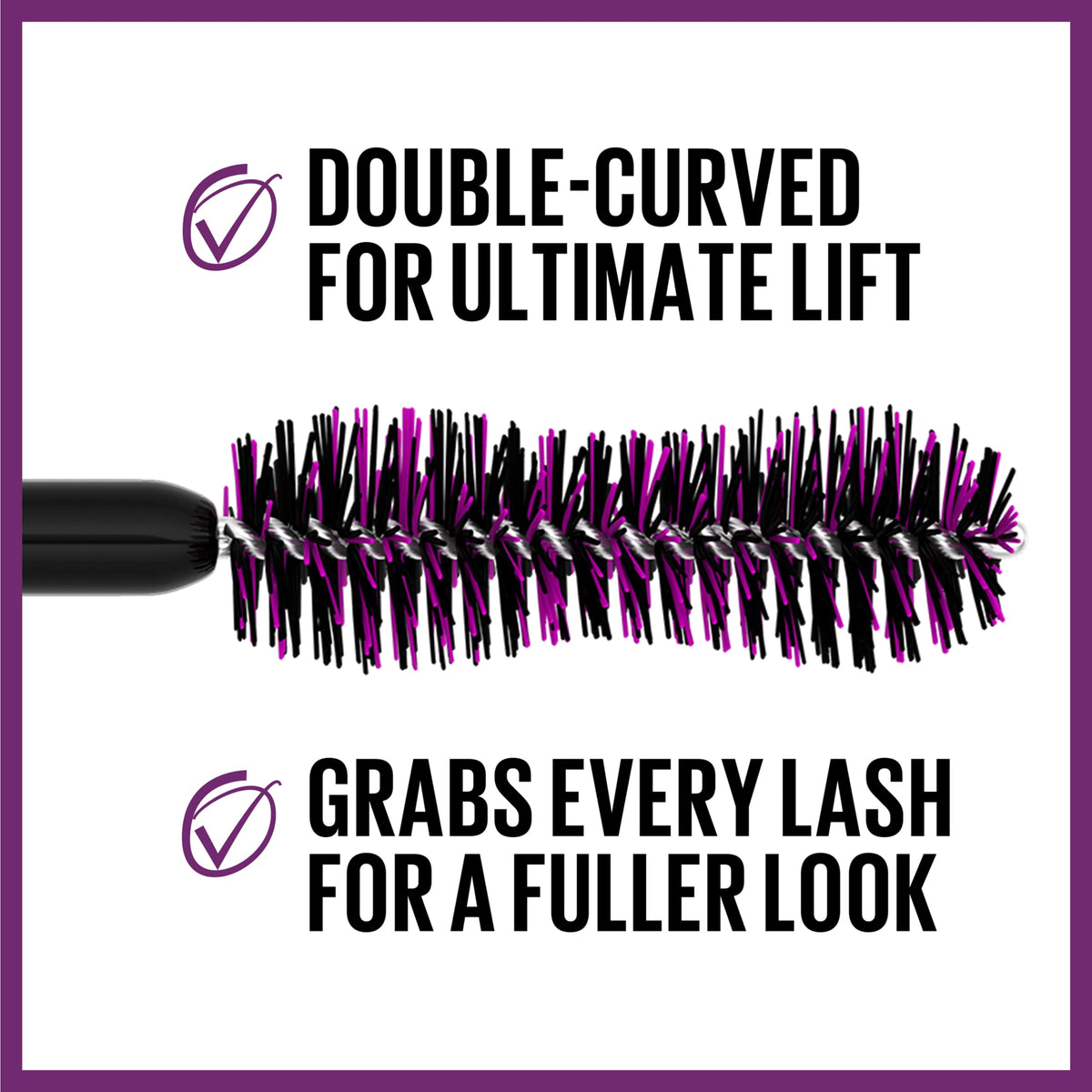 MAYBELLINE The Falsies Lash Lift Waterproof Mascara Very Black with brush close-up