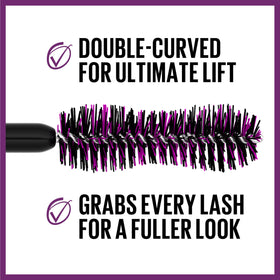 MAYBELLINE The Falsies Lash Lift Waterproof Mascara Very Black with brush close-up