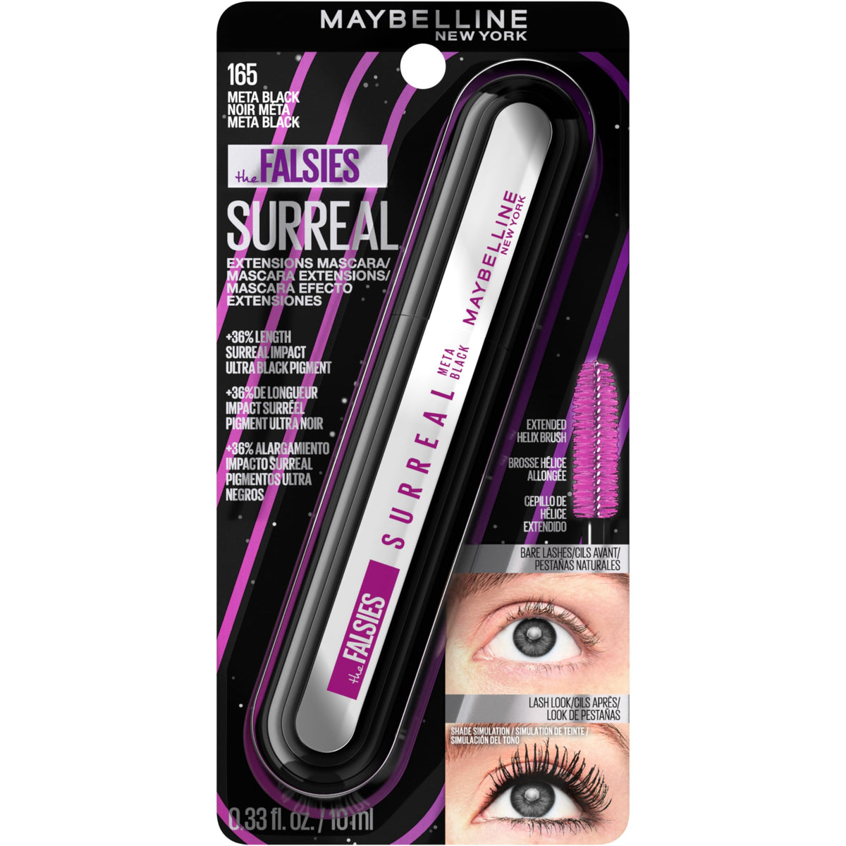 MAYBELLINE The Falsies Surreal Extensions Mascara with makeup accessories