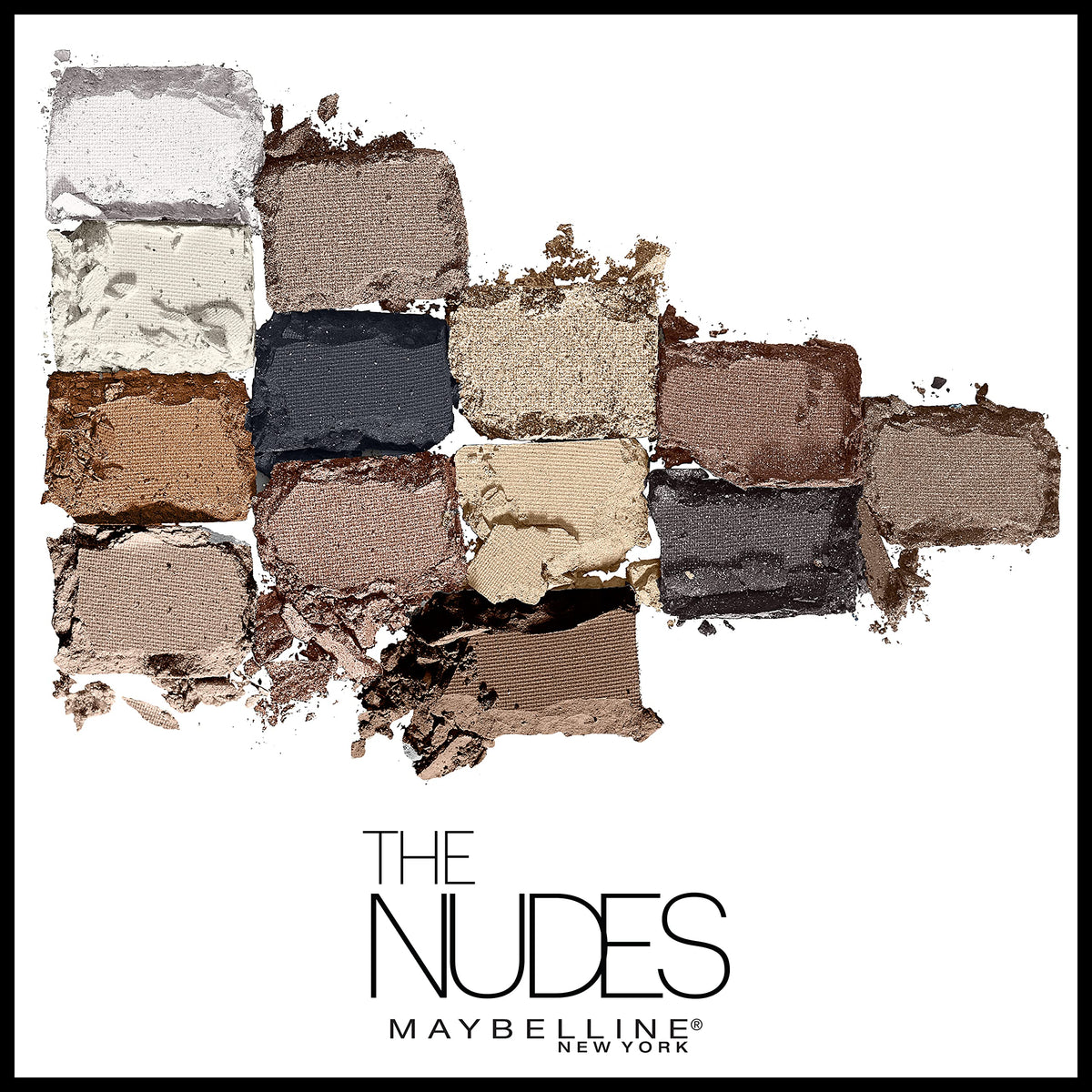 MAYBELLINE The Nudes Eyeshadow Palette close-up of matte and shimmer finishes