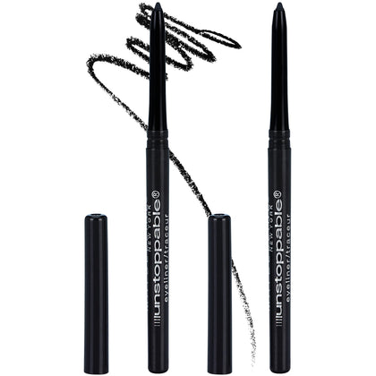 MAYBELLINE Unstoppable Waterproof Eyeliner Pencil, black, front view