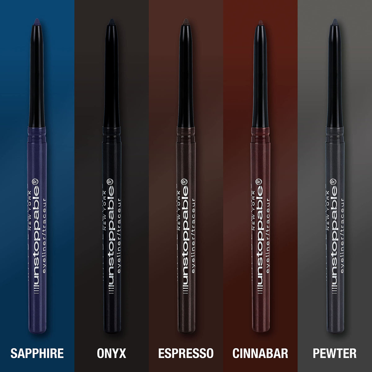 MAYBELLINE Unstoppable Waterproof Eyeliner Pencil, dual pack display