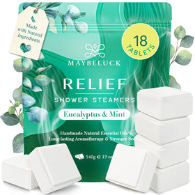 Maybeluck Eucalyptus & Mint Shower Steamers 18 Pack front view