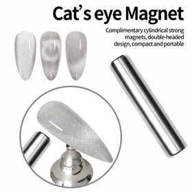 MAYCHAO 15ML Clear Silver Cat Eye Gel Nail Polish curing under LED light