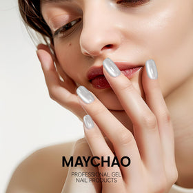 MAYCHAO 15ML Clear Silver Cat Eye Gel Nail Polish packaging