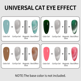 MAYCHAO 15ML Clear Silver Cat Eye Gel Nail Polish with base and top coat