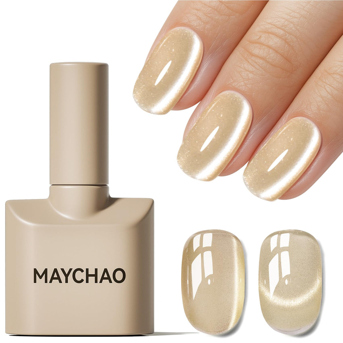 MAYCHAO Cat Eye Gel Nail Polish 15ML applied on nails