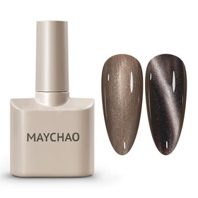 MAYCHAO Cat Eye Gel Nail Polish 15ML black holographic front view