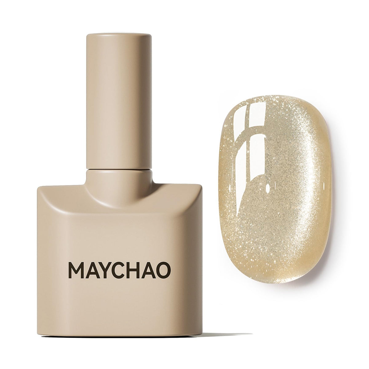 MAYCHAO Cat Eye Gel Nail Polish 15ML champagne gold front view