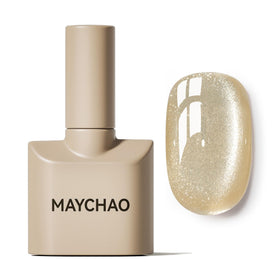 MAYCHAO Cat Eye Gel Nail Polish 15ML champagne gold front view