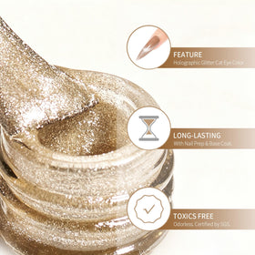 MAYCHAO Cat Eye Gel Nail Polish 15ML close-up of shimmer