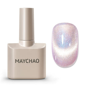 MAYCHAO Cat Eye Gel Nail Polish 15ML front view with holographic effect