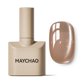MAYCHAO Cat Eye Gel Nail Polish 15ML nude holographic front view