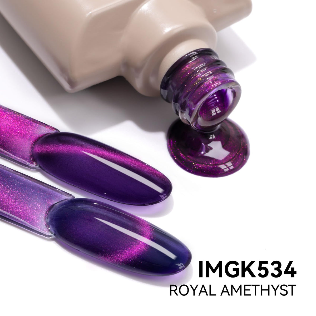 MAYCHAO Cat Eye Gel Nail Polish 15ML purple bottle back view