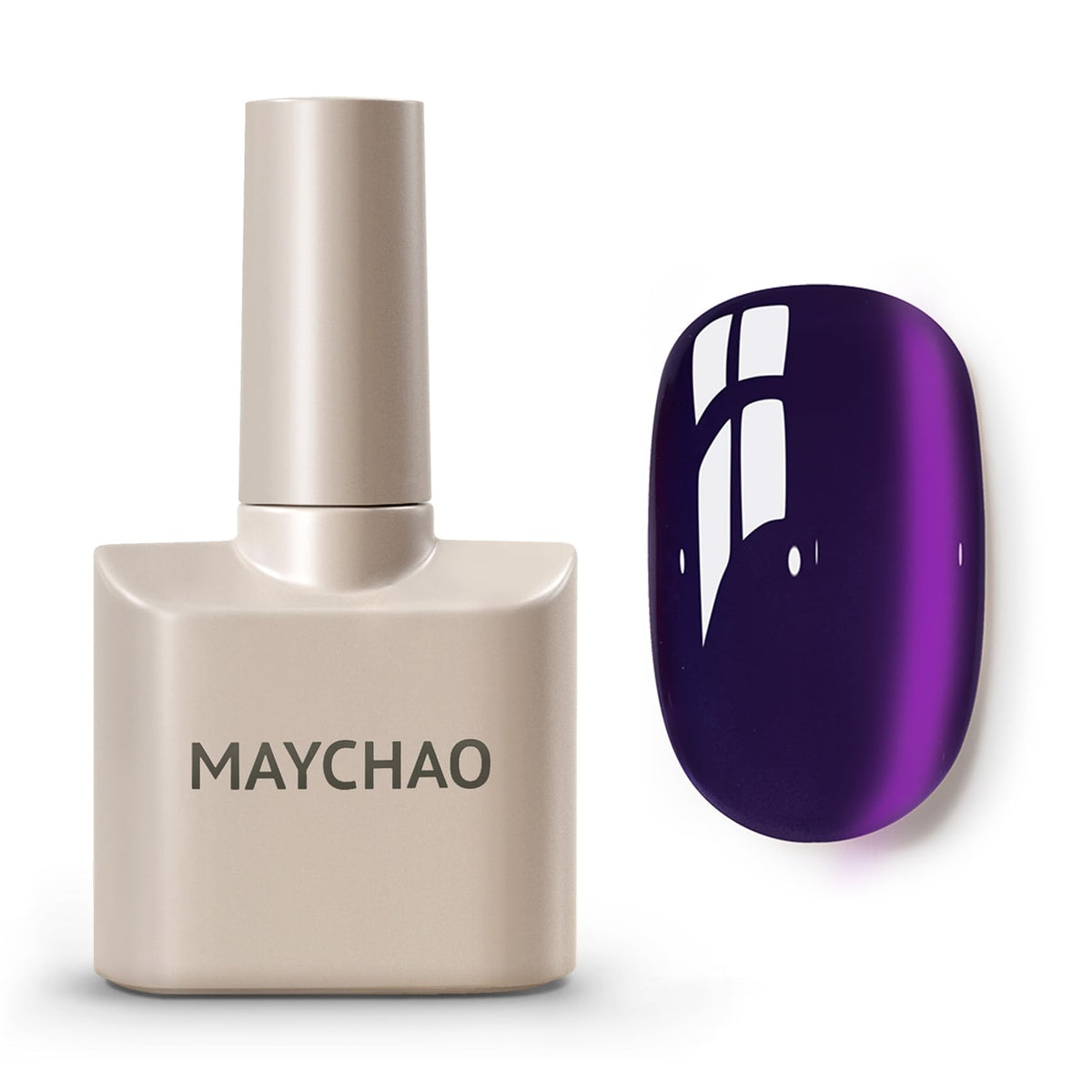 MAYCHAO Cat Eye Gel Nail Polish 15ML purple bottle front view