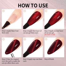 MAYCHAO Cat Eye Gel Nail Polish Burgundy in nail art setup