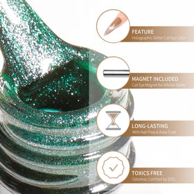 MAYCHAO Cat Eye Gel Nail Polish with LED light setup