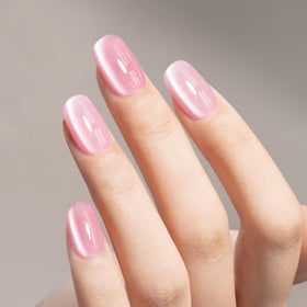 MAYCHAO Jelly Pink Cat Eye Gel Nail Polish 15ML application on nails