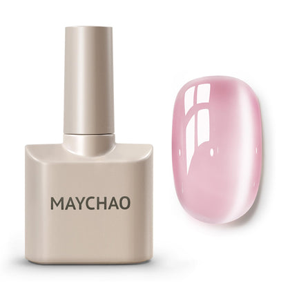 MAYCHAO Jelly Pink Cat Eye Gel Nail Polish 15ML front view