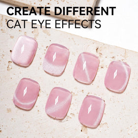 MAYCHAO Jelly Pink Cat Eye Gel Nail Polish 15ML with LED light setup